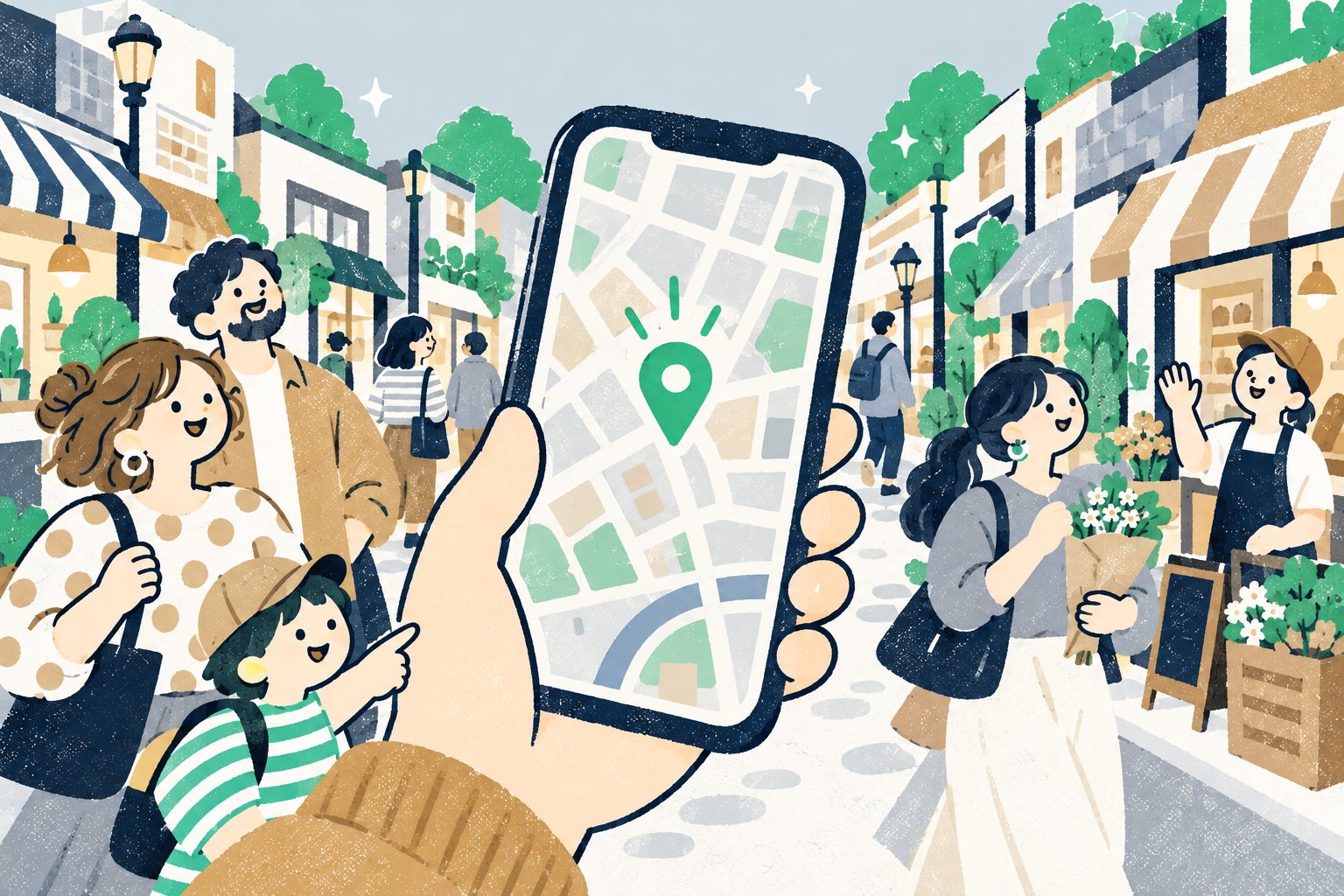 スマートフォンの地図アプリ
